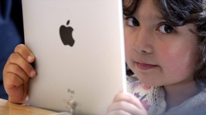 ipad with young student